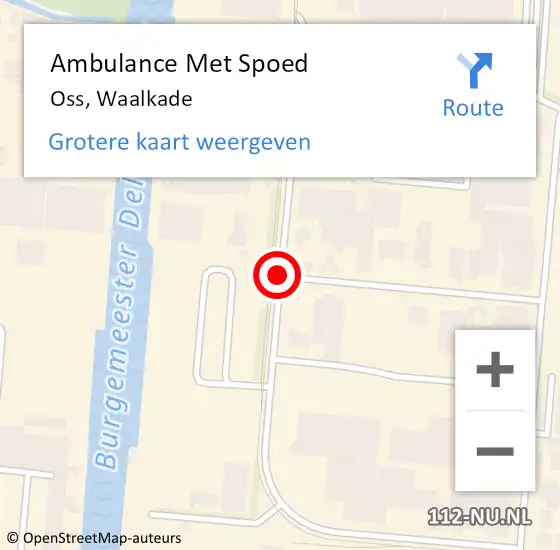 Locatie op kaart van de 112 melding: Ambulance Met Spoed Naar Oss, Waalkade op 15 juni 2020 12:15