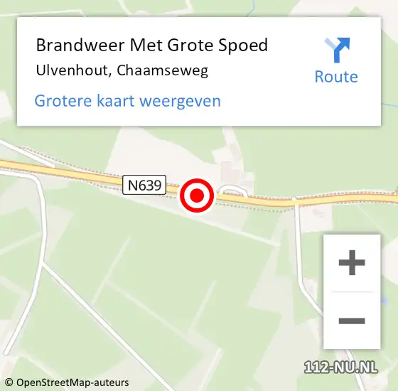 Locatie op kaart van de 112 melding: Brandweer Met Grote Spoed Naar Ulvenhout, Chaamseweg op 15 juni 2020 17:36