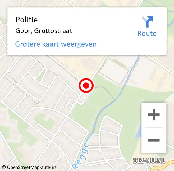 Locatie op kaart van de 112 melding: Politie Goor, Gruttostraat op 15 juni 2020 19:25