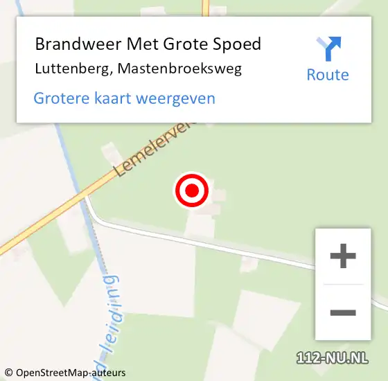 Locatie op kaart van de 112 melding: Brandweer Met Grote Spoed Naar Luttenberg, Mastenbroeksweg op 9 mei 2014 17:19