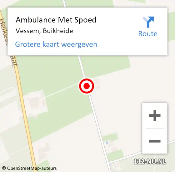 Locatie op kaart van de 112 melding: Ambulance Met Spoed Naar Vessem, Buikheide op 16 juni 2020 00:21