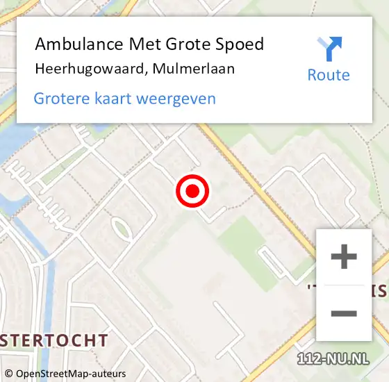 Locatie op kaart van de 112 melding: Ambulance Met Grote Spoed Naar Heerhugowaard, Mulmerlaan op 16 juni 2020 00:29