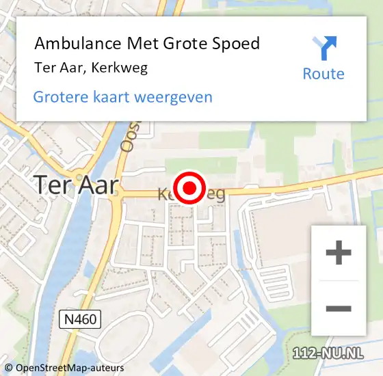 Locatie op kaart van de 112 melding: Ambulance Met Grote Spoed Naar Ter Aar, Kerkweg op 9 mei 2014 17:43