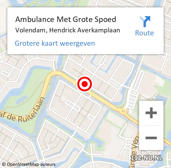 Locatie op kaart van de 112 melding: Ambulance Met Grote Spoed Naar Volendam, Hendrick Averkamplaan op 16 juni 2020 09:38