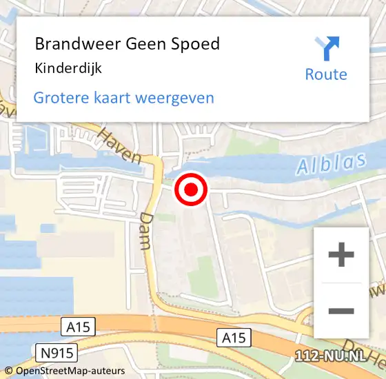 Locatie op kaart van de 112 melding: Brandweer Geen Spoed Naar Kinderdijk op 16 juni 2020 12:45