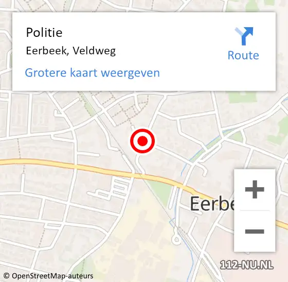 Locatie op kaart van de 112 melding: Politie Eerbeek, Veldweg op 16 juni 2020 12:46