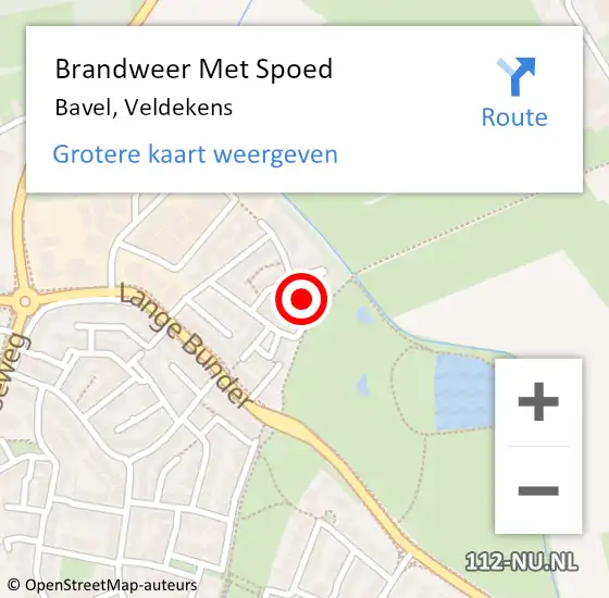 Locatie op kaart van de 112 melding: Brandweer Met Spoed Naar Bavel, Veldekens op 16 juni 2020 12:49