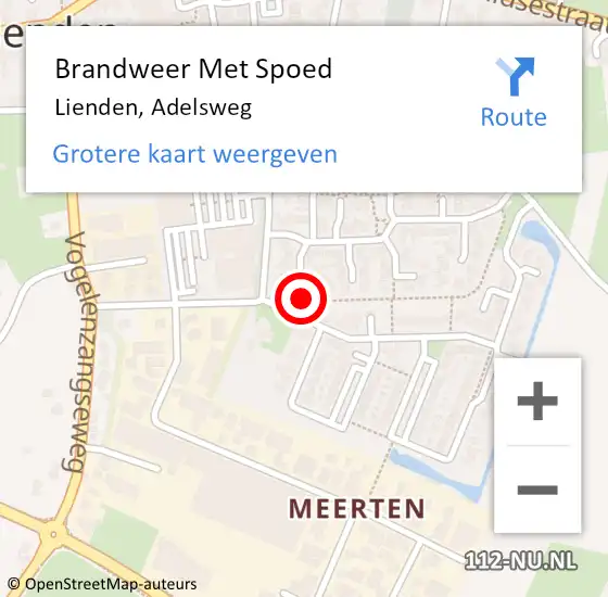 Locatie op kaart van de 112 melding: Brandweer Met Spoed Naar Lienden, Adelsweg op 16 juni 2020 13:16