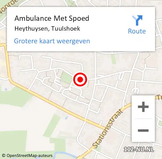 Locatie op kaart van de 112 melding: Ambulance Met Spoed Naar Heythuysen, Tuulshoek op 16 juni 2020 13:52