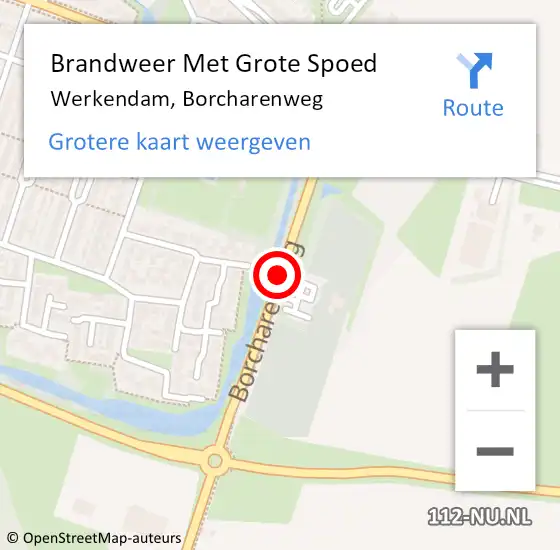 Locatie op kaart van de 112 melding: Brandweer Met Grote Spoed Naar Werkendam, Borcharenweg op 16 juni 2020 14:31