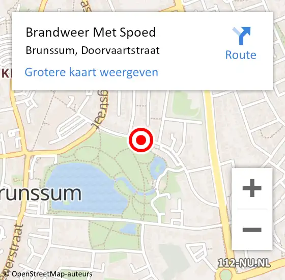 Locatie op kaart van de 112 melding: Brandweer Met Spoed Naar Brunssum, Doorvaartstraat op 16 juni 2020 15:16