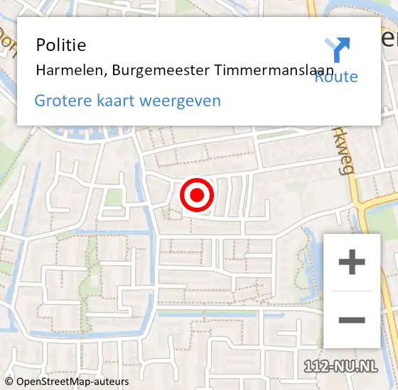 Locatie op kaart van de 112 melding: Politie Harmelen, Burgemeester Timmermanslaan op 16 juni 2020 18:42