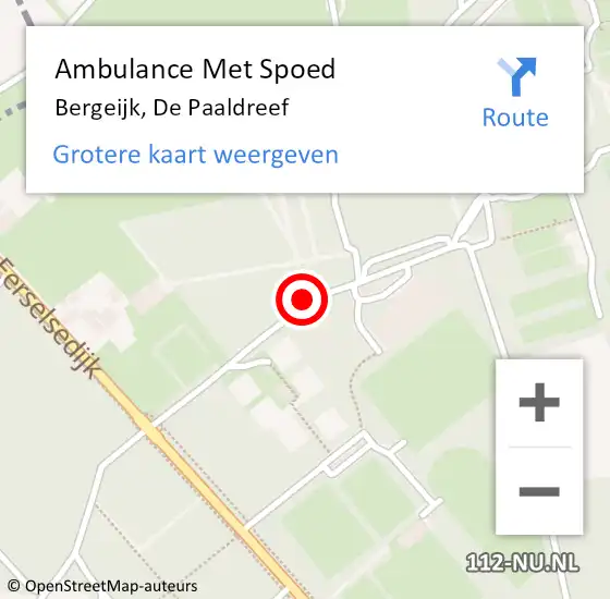 Locatie op kaart van de 112 melding: Ambulance Met Spoed Naar Bergeijk, De Paaldreef op 16 juni 2020 19:24