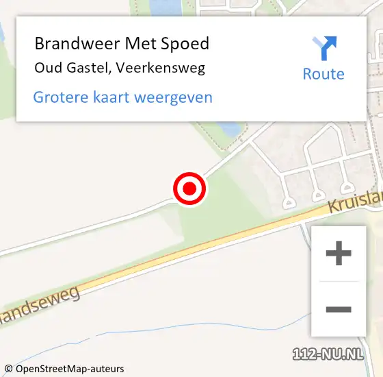 Locatie op kaart van de 112 melding: Brandweer Met Spoed Naar Oud Gastel, Veerkensweg op 16 juni 2020 19:43