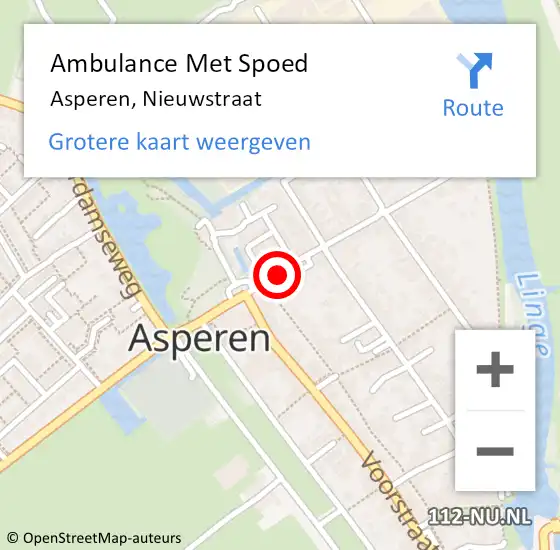 Locatie op kaart van de 112 melding: Ambulance Met Spoed Naar Asperen, Nieuwstraat op 16 juni 2020 20:16