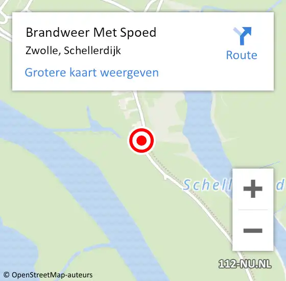 Locatie op kaart van de 112 melding: Brandweer Met Spoed Naar Zwolle, Schellerdijk op 16 juni 2020 20:29