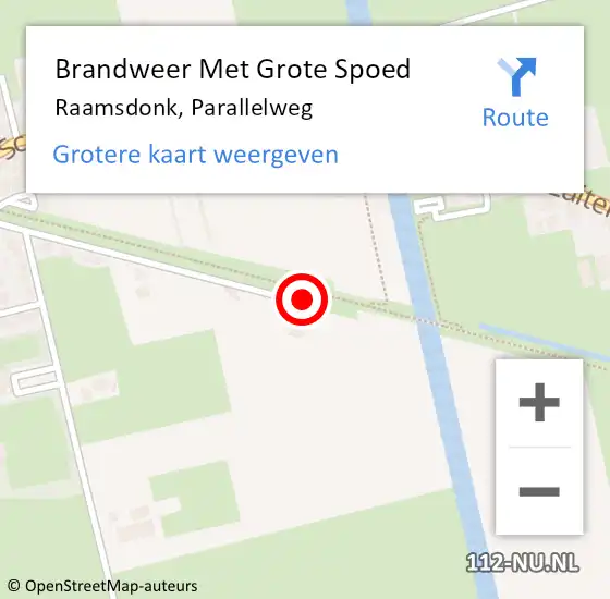 Locatie op kaart van de 112 melding: Brandweer Met Grote Spoed Naar Raamsdonk, Parallelweg op 16 juni 2020 21:09