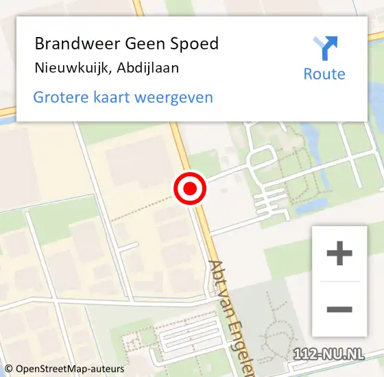 Locatie op kaart van de 112 melding: Brandweer Geen Spoed Naar Nieuwkuijk, Abdijlaan op 16 juni 2020 21:13