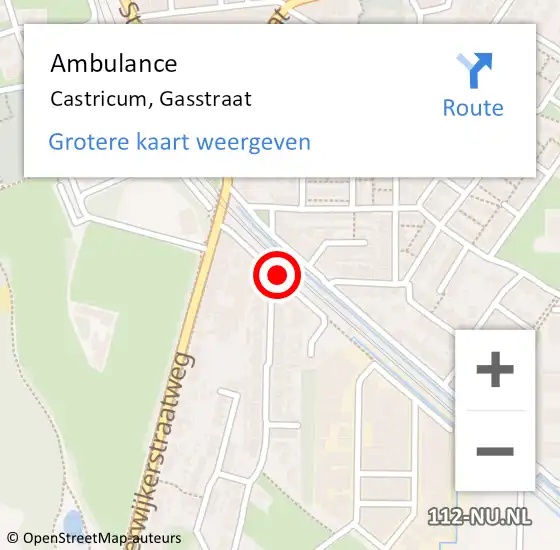 Locatie op kaart van de 112 melding: Ambulance Castricum, Gasstraat op 17 juni 2020 01:09