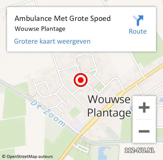 Locatie op kaart van de 112 melding: Ambulance Met Grote Spoed Naar Wouwse Plantage op 17 juni 2020 01:29
