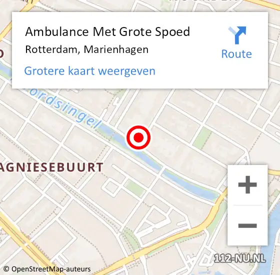 Locatie op kaart van de 112 melding: Ambulance Met Grote Spoed Naar Rotterdam, Victor E V Vrieslandstr op 17 juni 2020 02:46
