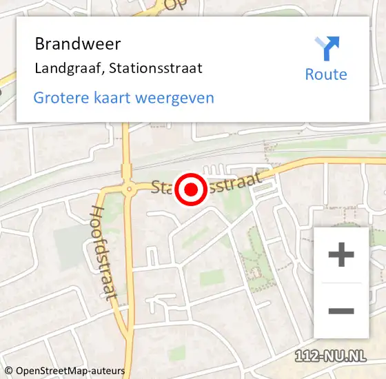 Locatie op kaart van de 112 melding: Brandweer Landgraaf, Stationsstraat op 9 mei 2014 18:58