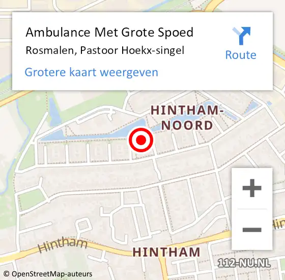 Locatie op kaart van de 112 melding: Ambulance Met Grote Spoed Naar Rosmalen, Pastoor Hoekx-singel op 17 juni 2020 03:39