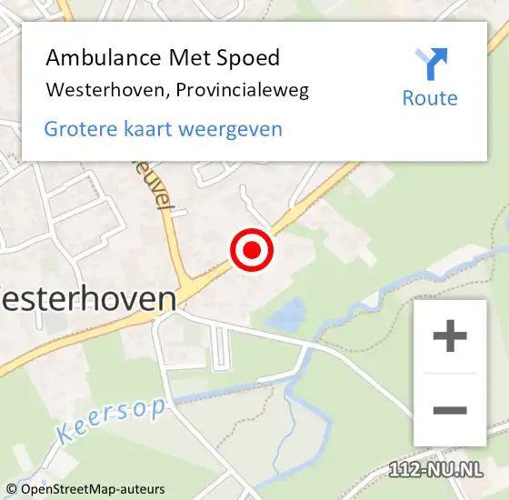 Locatie op kaart van de 112 melding: Ambulance Met Spoed Naar Westerhoven, Provincialeweg op 17 juni 2020 03:39