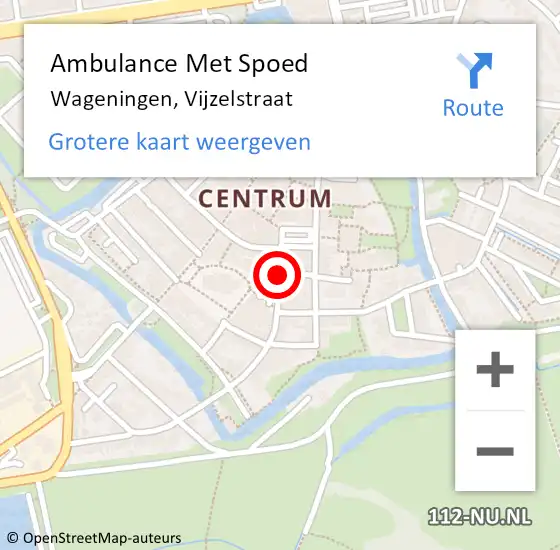 Locatie op kaart van de 112 melding: Ambulance Met Spoed Naar Wageningen, Vijzelstraat op 17 juni 2020 09:14