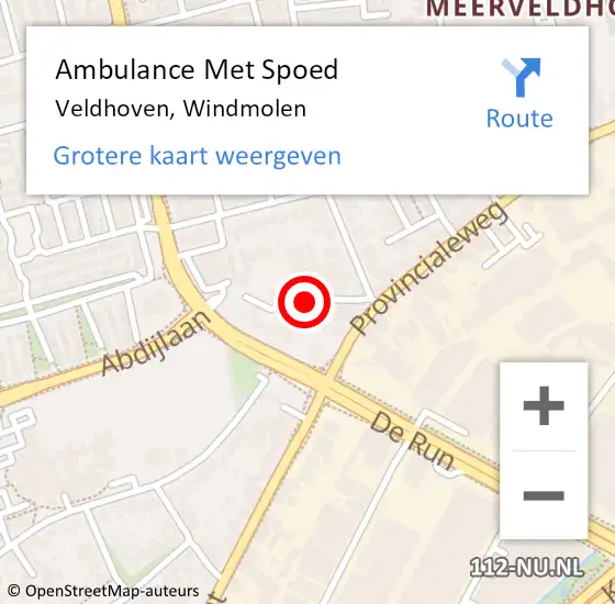 Locatie op kaart van de 112 melding: Ambulance Met Spoed Naar Veldhoven, Windmolen op 17 juni 2020 10:00