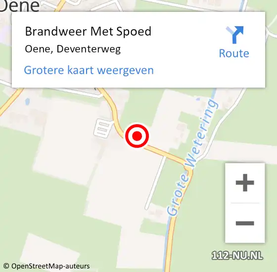 Locatie op kaart van de 112 melding: Brandweer Met Spoed Naar Oene, Deventerweg op 9 mei 2014 19:11