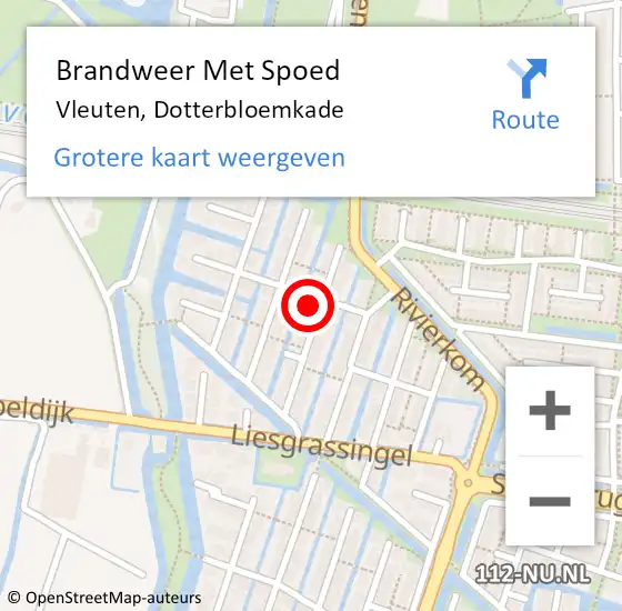 Locatie op kaart van de 112 melding: Brandweer Met Spoed Naar Vleuten, Dotterbloemkade op 9 mei 2014 19:11