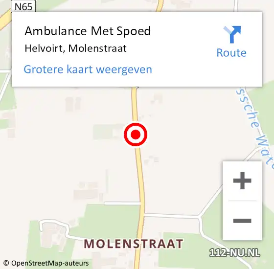 Locatie op kaart van de 112 melding: Ambulance Met Spoed Naar Helvoirt, Molenstraat op 17 juni 2020 12:06