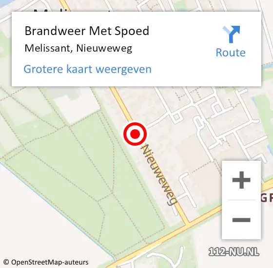 Locatie op kaart van de 112 melding: Brandweer Met Spoed Naar Melissant, Nieuweweg op 17 juni 2020 13:10