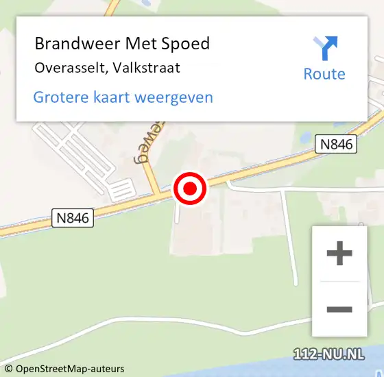 Locatie op kaart van de 112 melding: Brandweer Met Spoed Naar Overasselt, Valkstraat op 17 juni 2020 13:50