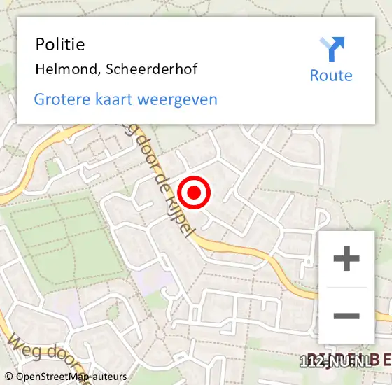 Locatie op kaart van de 112 melding: Politie Helmond, Scheerderhof op 17 juni 2020 15:08