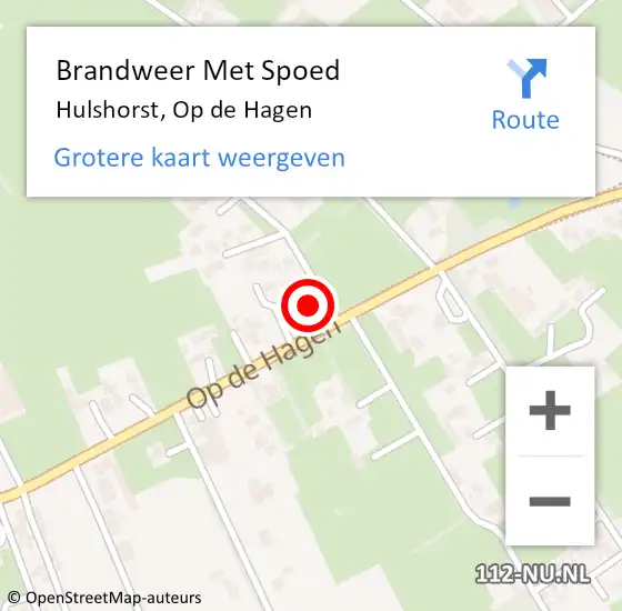 Locatie op kaart van de 112 melding: Brandweer Met Spoed Naar Hulshorst, Op de Hagen op 9 mei 2014 19:32