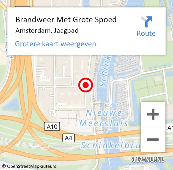 Locatie op kaart van de 112 melding: Brandweer Met Grote Spoed Naar Amsterdam, Jaagpad op 17 juni 2020 15:23