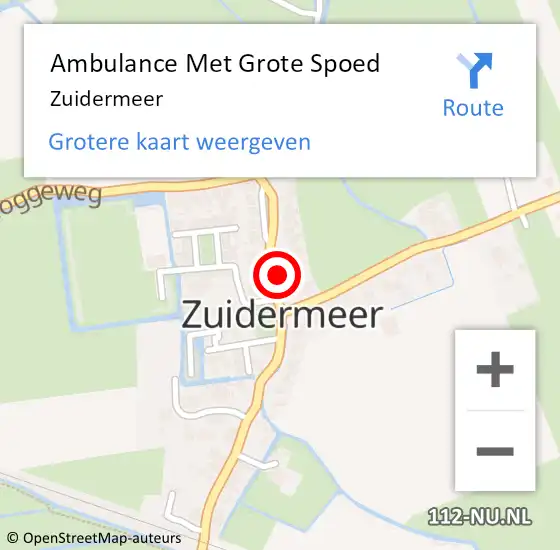 Locatie op kaart van de 112 melding: Ambulance Met Grote Spoed Naar Zuidermeer op 17 juni 2020 15:33