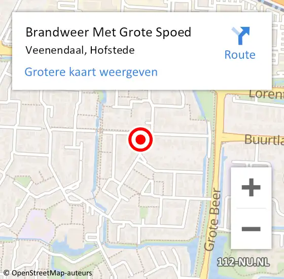 Locatie op kaart van de 112 melding: Brandweer Met Grote Spoed Naar Veenendaal, Hofstede op 17 juni 2020 15:55