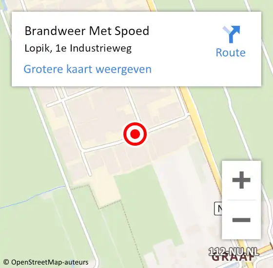 Locatie op kaart van de 112 melding: Brandweer Met Spoed Naar Lopik, 1e Industrieweg op 17 juni 2020 16:58