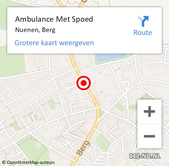 Locatie op kaart van de 112 melding: Ambulance Met Spoed Naar Nuenen, Berg op 17 juni 2020 17:35