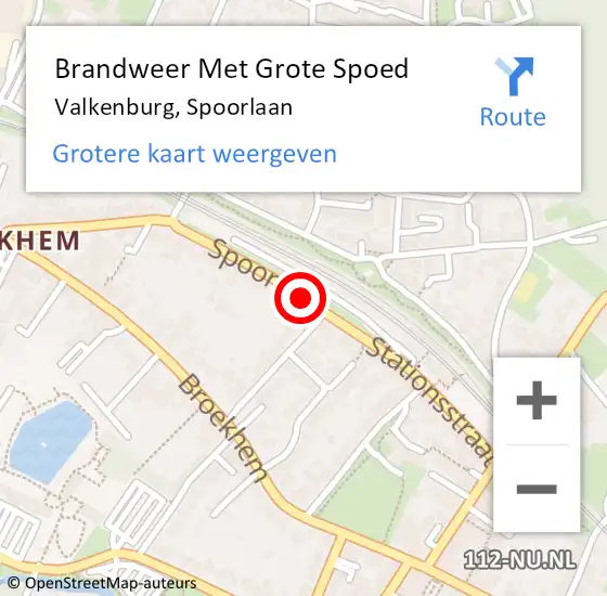 Locatie op kaart van de 112 melding: Brandweer Met Grote Spoed Naar Valkenburg, Spoorlaan op 17 juni 2020 17:36