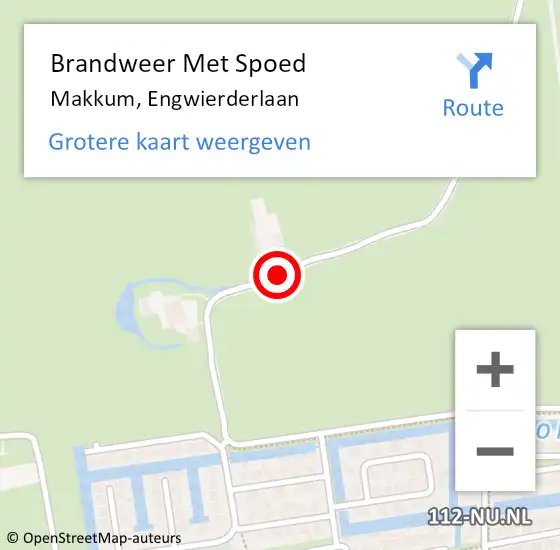 Locatie op kaart van de 112 melding: Brandweer Met Spoed Naar Makkum, Engwierderlaan op 17 juni 2020 18:52
