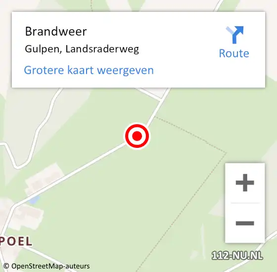 Locatie op kaart van de 112 melding: Brandweer Gulpen, Landsraderweg op 17 juni 2020 19:07