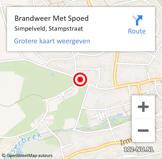 Locatie op kaart van de 112 melding: Brandweer Met Spoed Naar Simpelveld, Stampstraat op 17 juni 2020 19:48