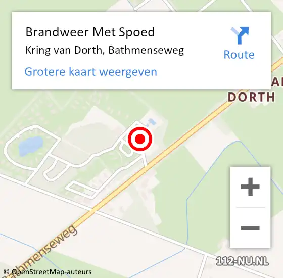 Locatie op kaart van de 112 melding: Brandweer Met Spoed Naar Kring van Dorth, Bathmenseweg op 9 mei 2014 19:51