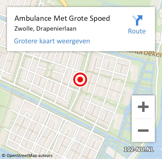 Locatie op kaart van de 112 melding: Ambulance Met Grote Spoed Naar Zwolle, Drapenierlaan op 17 juni 2020 20:15
