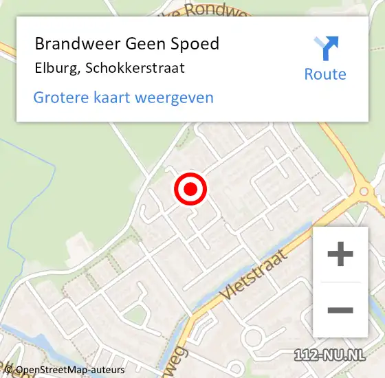 Locatie op kaart van de 112 melding: Brandweer Geen Spoed Naar Elburg, Schokkerstraat op 17 juni 2020 20:42