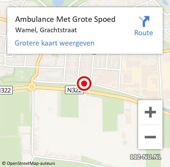 Locatie op kaart van de 112 melding: Ambulance Met Grote Spoed Naar Wamel, Grachtstraat op 17 juni 2020 20:49